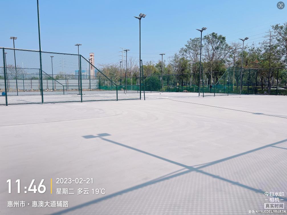 惠州網球場基礎、圍網、燈具、球場面層整體施工工程